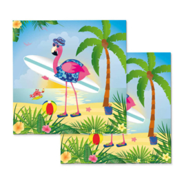 Flamingo servetten 20 stuks 33x33cm