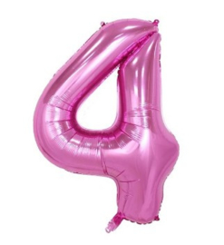 Folieballon vier roze 1m