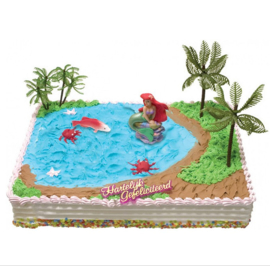 De kleine zeemeermin taart versiering set