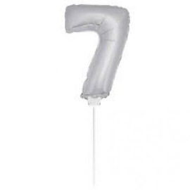 Folie ballon zilver zeven 38cm