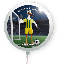 Voetbal Den Haag ooievaar folie ballon XL met eigen naam 58cm