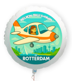 Welkom thuis in Rotterdam folie ballon XL met eigen naam 58cm