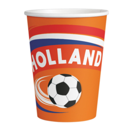 Holland oranje voetbal bekers 8st 210ml