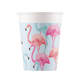 Flamingo bekers 8 stuks 250ml