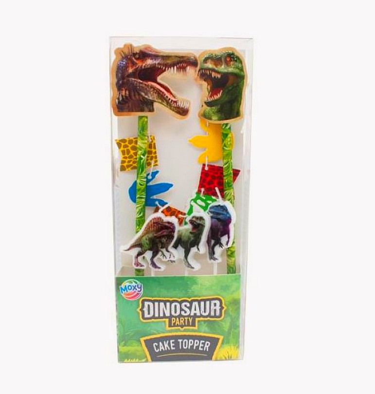 Dinosaurus cake topper + 3 dino kaarsjes