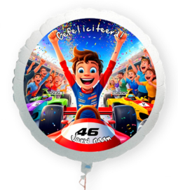 Formule 1 folie ballon XL met eigen naam 58cm