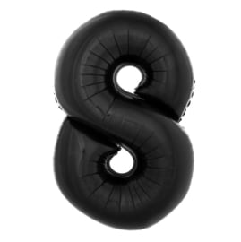 Folie ballon zwart acht 1m