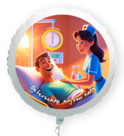 Beterschap knappe zuster folie ballon XL met eigen naam 58cm