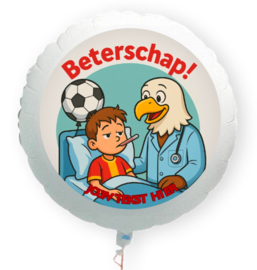 Deventer voetbal beterschap folie ballon XL met eigen naam 58cm