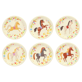 Paard pony bordjes 6 stuks 18cm