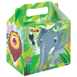 Jungle safari traktatie doosje karton 12x10x14cm