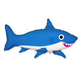 Happy Shark folie ballon blauw 75cm