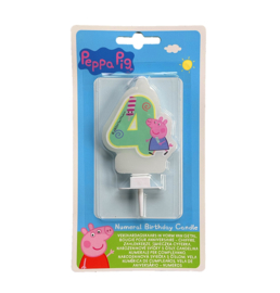 Peppa Pig taartkaars cijfer vier 6cm.