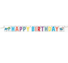 Smurfen letterslinger Happy Birthday 2m