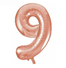 Folie ballon negen rosé goud 45cm
