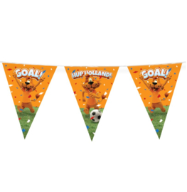 Oranje WK Loeki de Leeuw vlaggenlijn plastic 10m