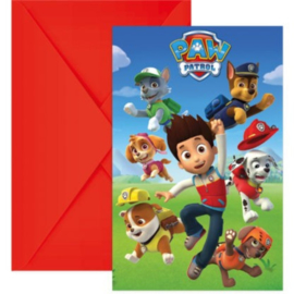 Paw Patrol uitnodigingen 6 stuks