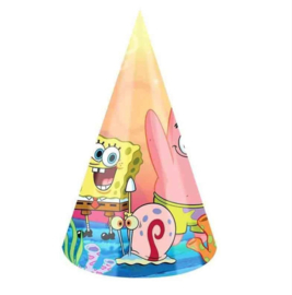 Spongebob feesthoedjes 6 stuks