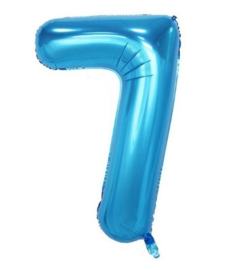 Folie ballon zeven blauw 1m