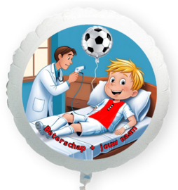Voetbal Amsterdam beterschap folie ballon XL met eigen naam 58cm