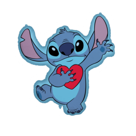 Stitch met hart folie ballon 78x74cm