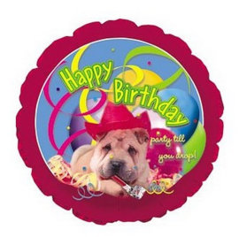 Hond happy birthday folie ballon 45cm
