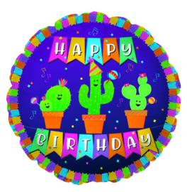Verjaardag cactussen heliumballon 45cm