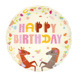 Paard pony Happy Birthday folie ballon 45cm
