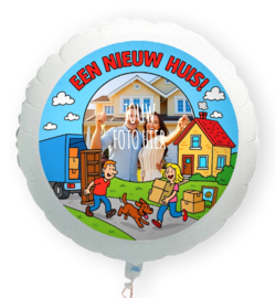 Een nieuw huis folie ballon XL met eigen foto 58cm