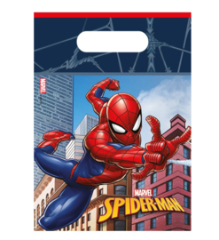 Spiderman uitdeelzakjes plastic 6st