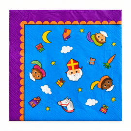 Sint en Piet servetten 25x25cm