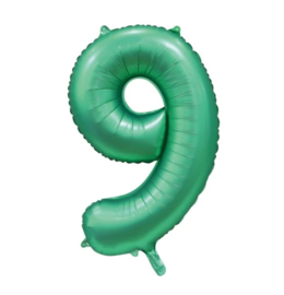Folie ballon groen cijfer negen 86cm