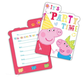 Peppa Pig uitnodigingen 6 stuks