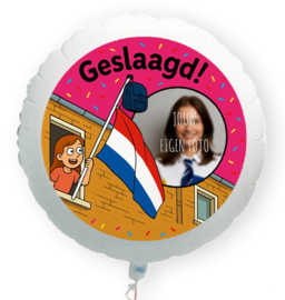 Geslaagd vrouw folie ballon XL met eigen foto 58cm