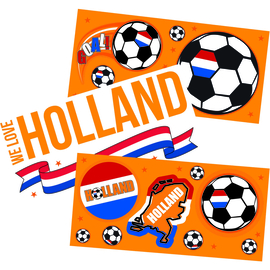 Oranje voetbal raamstickers 3 vellen