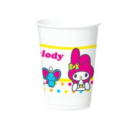 My Melody Hello Kitty bekers plastic 10 stuks 200ml