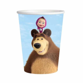 Masha en de beer bekers 8 stuks 250ml