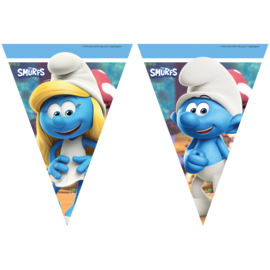Smurfen vlaggenlijn papier 2,3m