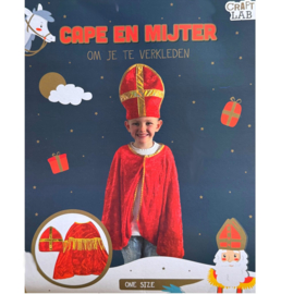 Sinterklaas cape + mijter verkleedkleding