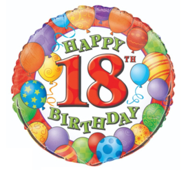 Verjaardag 18 jaar heliumballon 45cm