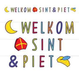 Welkom Sint en Piet slinger 3m