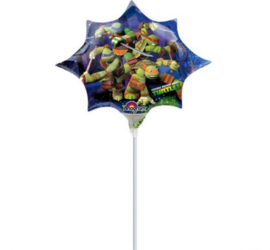 Turtles folie ballon op stok