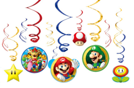 Super Mario hangdecoratie 6 stuks