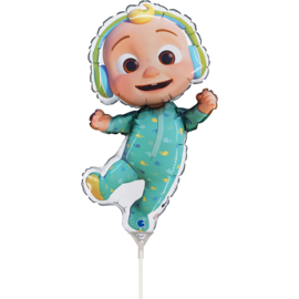 Cocomelon folie ballon op een ballonstokje 35cm