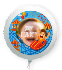 Pretpark achtbaan fan folie ballon XL met eigen foto 58cm