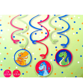 Dinosaurus baby hangdecoratie 6 stuks