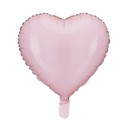 Folieballon licht roze hartvormig 45cm