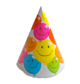 Verjaardag ballonnen feesthoedjes 6 stuks