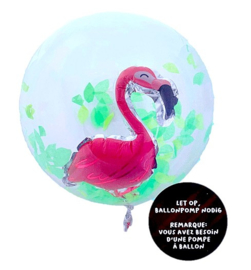 Flamingo ballon doorzichtig 35cm