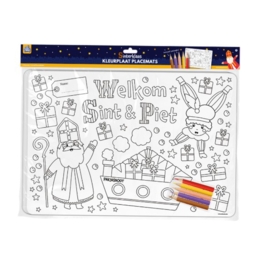 Sinterklaas placemats kleurplaten 4 stuks 48x33cm